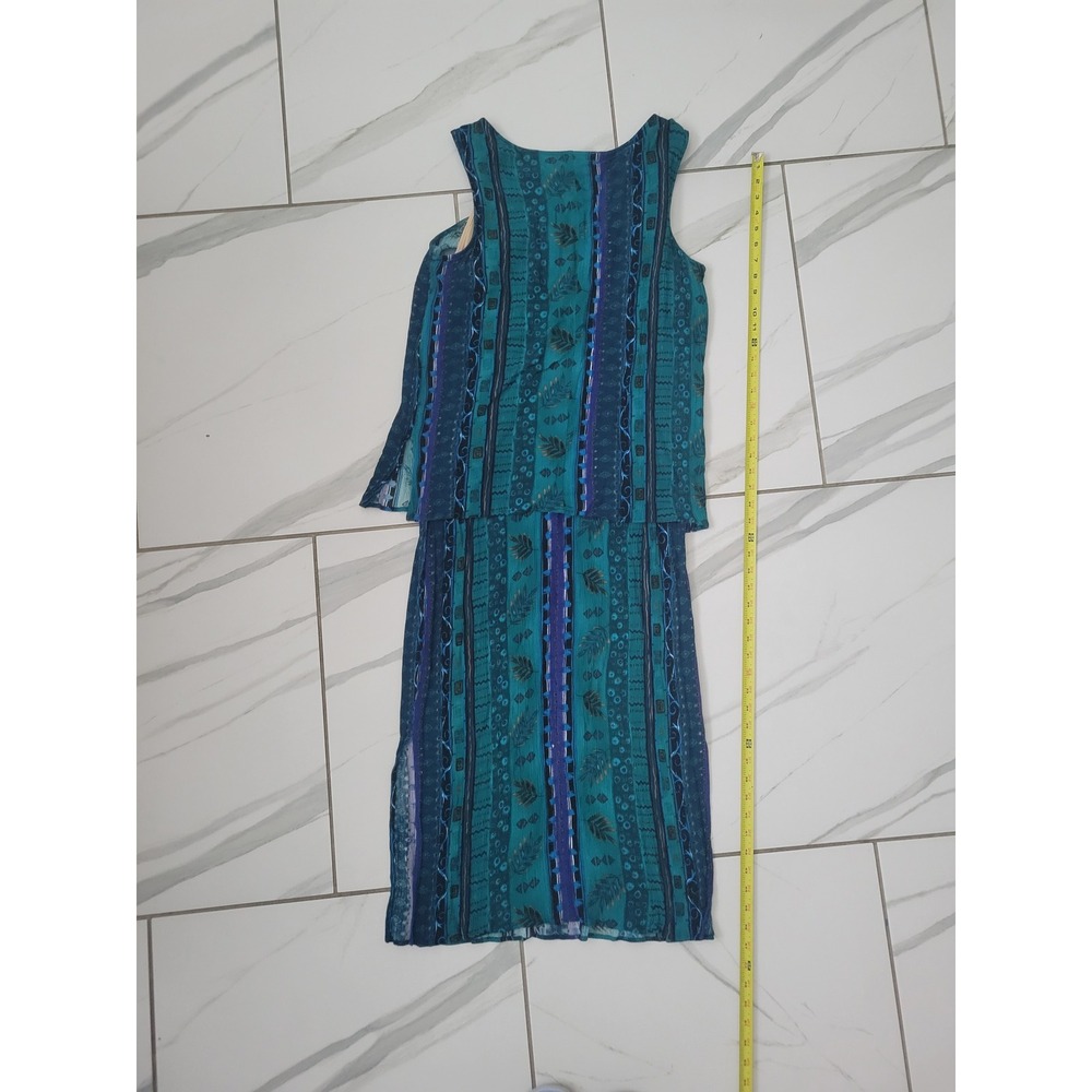 Vintage 90s Tribal Print Feathers dress size small
